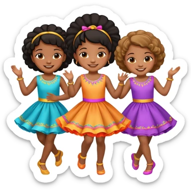 Variety little Black girls dancing sticker