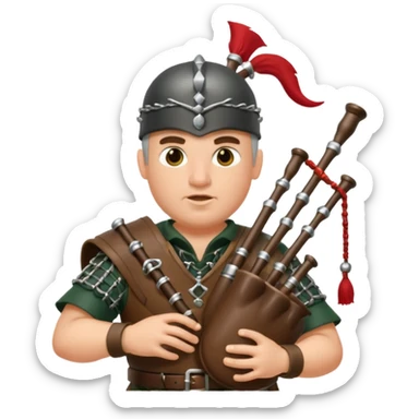 Warrior playing bagpipes chugging whiskey sticker