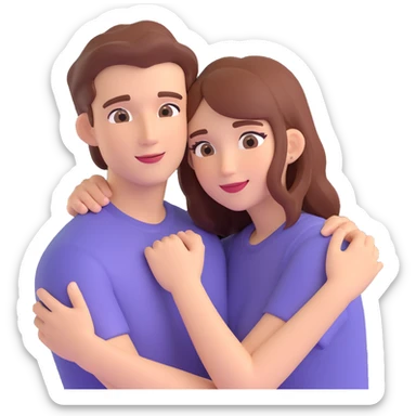 couple posing, close up pose, living room background sticker