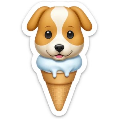 helado de perro en forma cuadrada que diga hello dog en el centro sticker