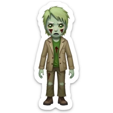 Walking zombie, tattered clothes, scary expression, realistic horror, no background





 sticker