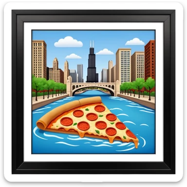 Chicago Riverwalk pizza  sticker