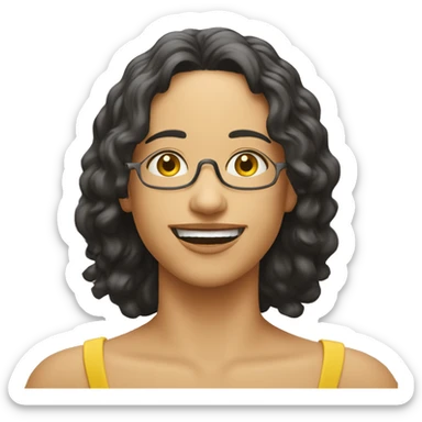 carita amarilla sacando haciendo gestos sticker