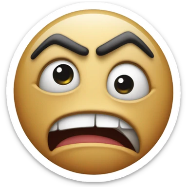 Angry face with small eyes looking furious  sticker