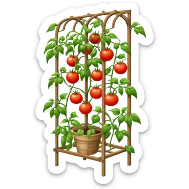 Tomato plant with trellis sticker