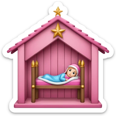 pink christmas crib sticker