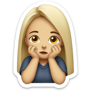 Sad girl wiping tear  sticker