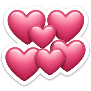 Hearts white sticker