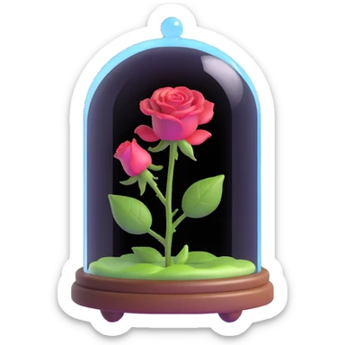 Enchanted rose in glass case from Beauty and the Beast sticker
