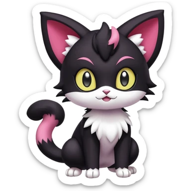 Liepard-Skitty-Delcatty-Pokémon-Fakémon-hybrid-creature (full body) sticker