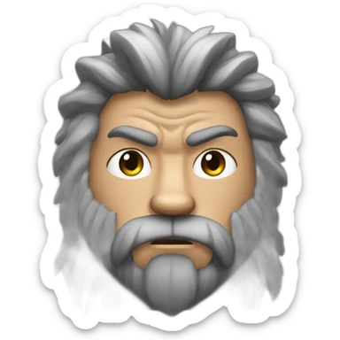 muscle hairy grey ninja bear sticker