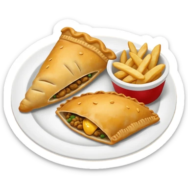 plato con milanesa y papas fritas sticker