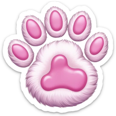 cat paw, cute feline foot with pink paw pads sticker