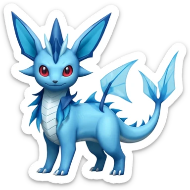 Salandit-Glaceon-Vaporeon-Salamence-hybrid-fusion (full body) sticker