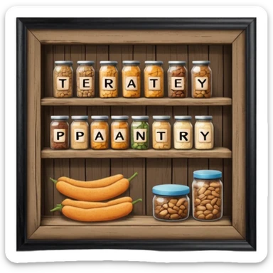 A food pantry with the words The Pantry written on it sticker