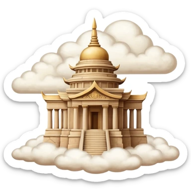 Beige temple on a cloud  sticker