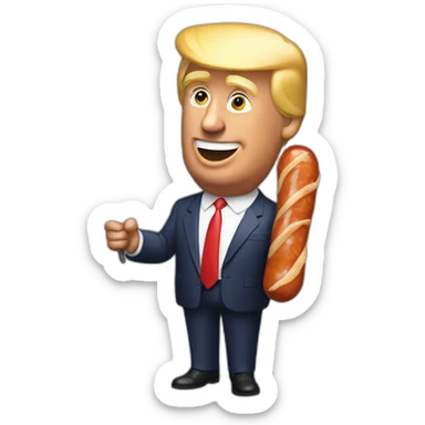 donald trump holding a saussage sticker