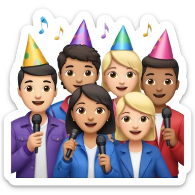 mixed race and ethnicity karaoke night sticker