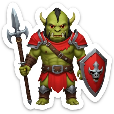 Orc guerrier rouge sticker