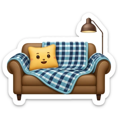 cozy couch blankets livingroom  sticker