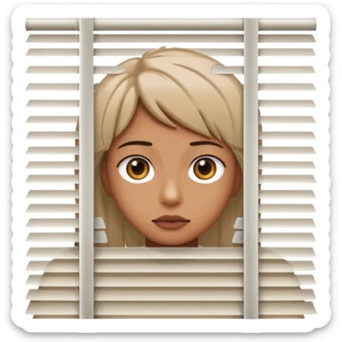 Peeking through the blinds sticker