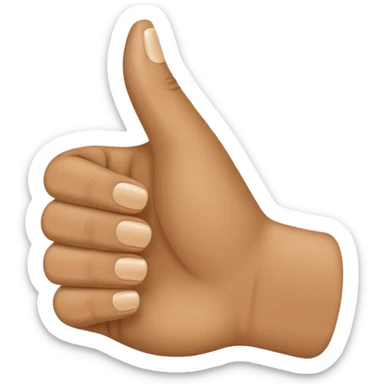 thumbs up with french tip emoji light brown skin sticker