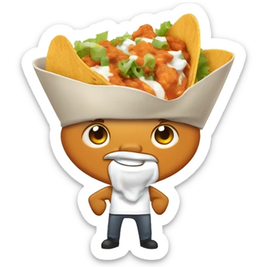 buffalo chicken tacos with cheese and sour cream sticker