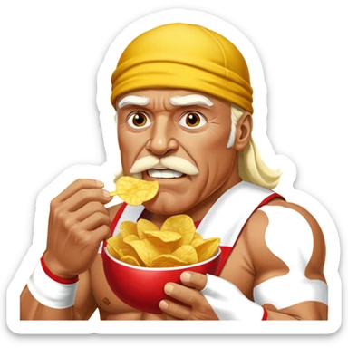 Hulk hogan eating chips sticker