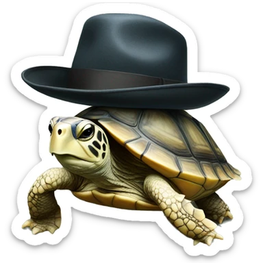 photorealistic turtle in a jewish hat  sticker
