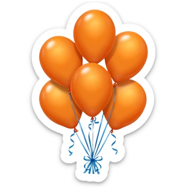 Orange birthday balloon bouquet  sticker