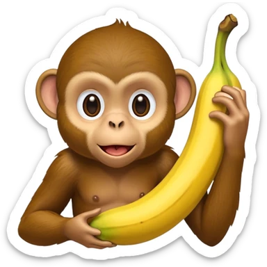 retarded looking monkey sucking a banana sticker