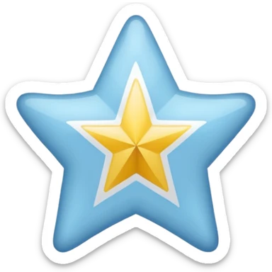 Bandera celeste  con una estrella 💫 y franjas blancas sticker