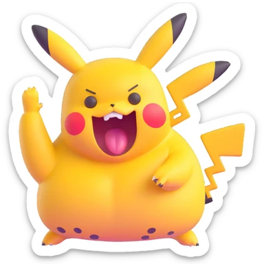 chubby Pikachu with spots yelling in terror sticker
