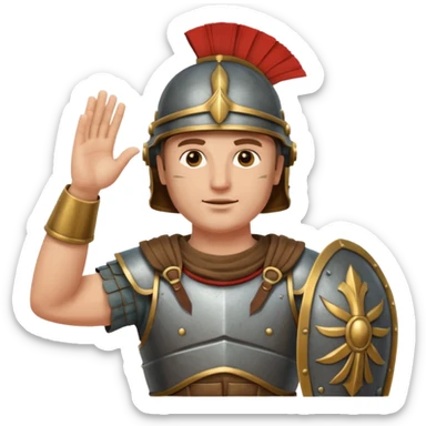 an ancient roman republic soldier doing a straight hand salute sticker