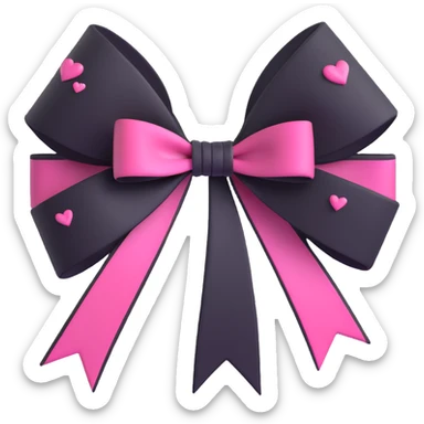 BLACKPINK-inspired gothic bow ,  hearts, black and pink, cute,  sticker