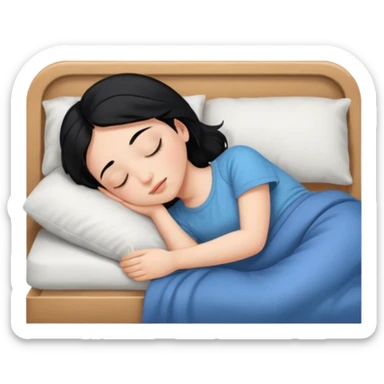 girl with black hair in short sleeves sleeping sticker