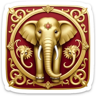 Game of thrones style elephant Sigil in Lannister Colors sticker