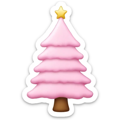 baby pink christmas tree sticker