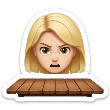 girl flipping table over angrily sticker