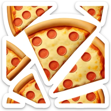 Early 2000s style pizza slice emoji with basic shapes sticker