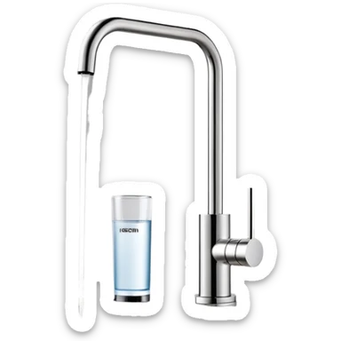 “A slim countertop direct-flow water purifier without water tank, minimal white design with a single faucet, standing on a kitchen counter, soft lighting, modern style” sticker