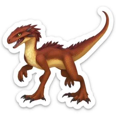 Anthro Sona Fakemon Reptilian Draco-Raptor Full Body sticker