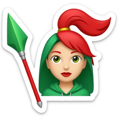 Tag vermelha com uma flecha pra cima verde do lado sticker