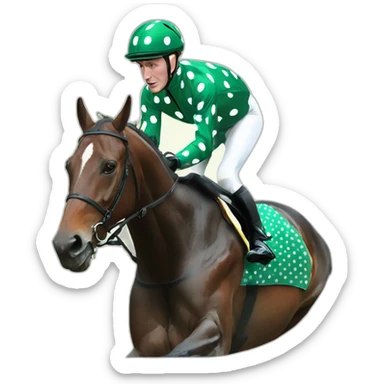 paul townend jockey dark green polka dot sticker
