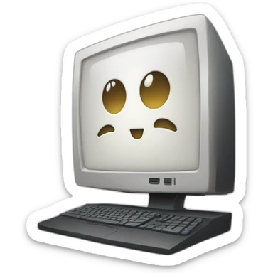 Computer with a face, arms and legs sticker