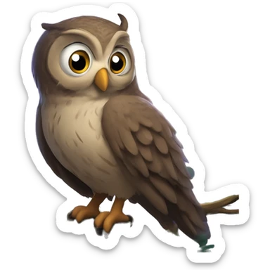  a l a wise old owl who helps Benny by showing him the beauty of a moonlit forest. Include emojis to represent the rabbit 🐰, the owl 🦉, the moon 🌕, and the forest 🌳. The story should emphasize friendship and overcoming fear  sticker