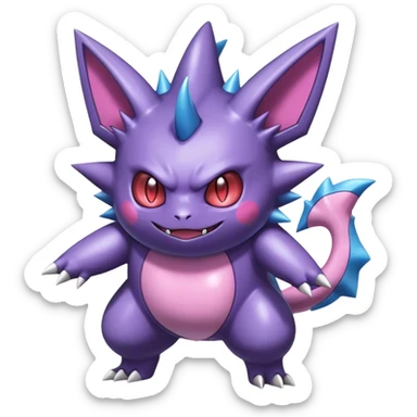 Shiny Dark Gengar-Haunter-Sylveon-Nidorino-fusion-hybrid full body sticker