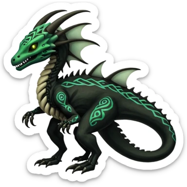  Venom-Fionbri-Vernid-Marowak-Salandit-Xenomorph-hybrid-fantasy-creature (full body) with tribal markings and glowing patterns and scales sticker