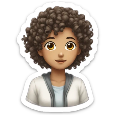 curly hair anime girl sticker