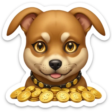 i want to create a dog like from cyberpunk with one elctronic eye like a pirate one and he looks greedy with golden coins sticker